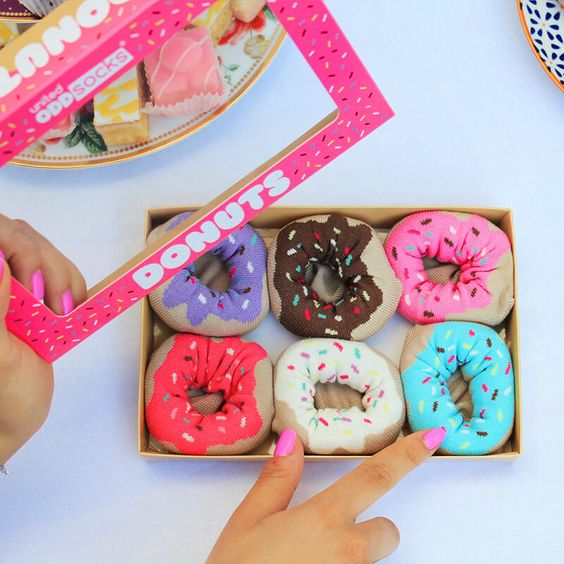 Krispy Kreme Style Tray Of Donut Inspired Socks